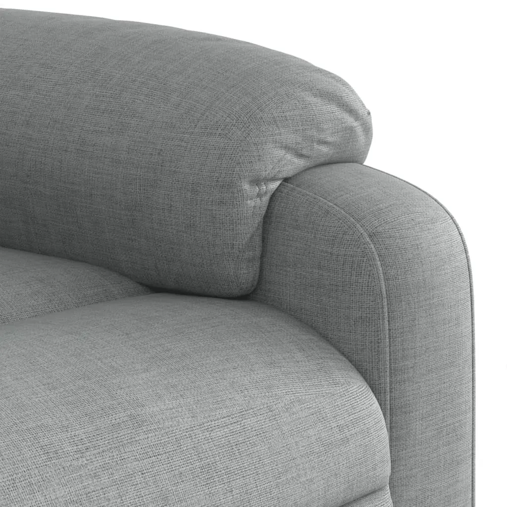 Massage Recliner Chair Grey Fabric Manual Recline Vibration 6 Points Armchair