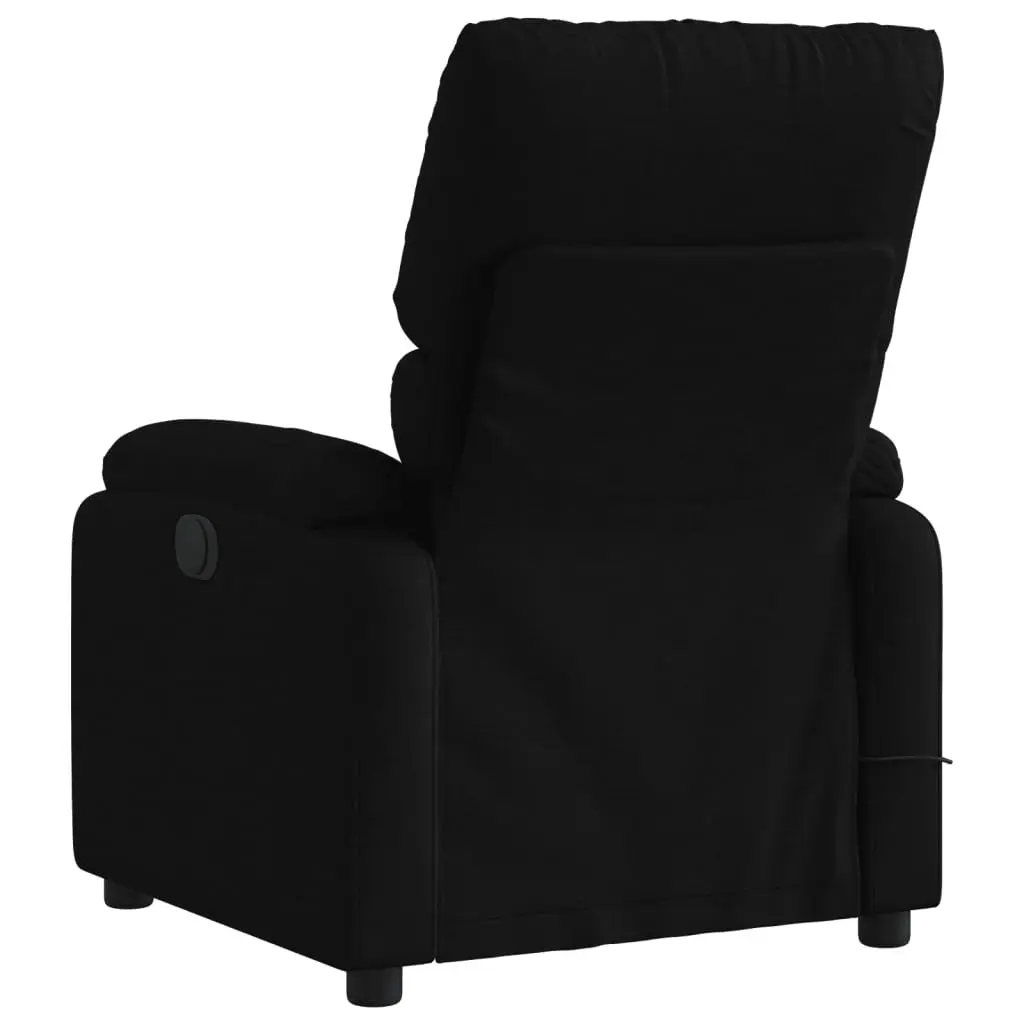 Massage Recliner Chair Manual Recline 6 Vibration Points Black Fabric Armchair