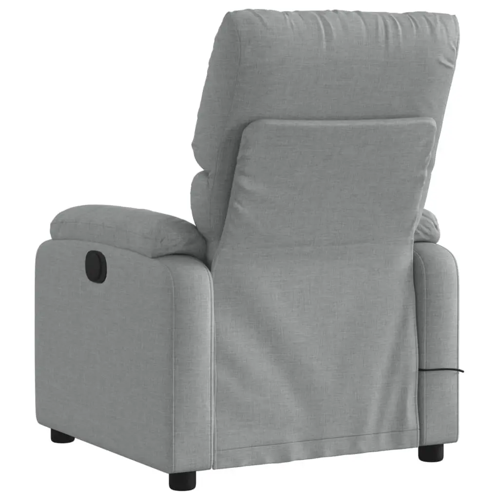 Electric Massage Recliner Chair Grey Fabric Armchair Vibration Relax Lounge