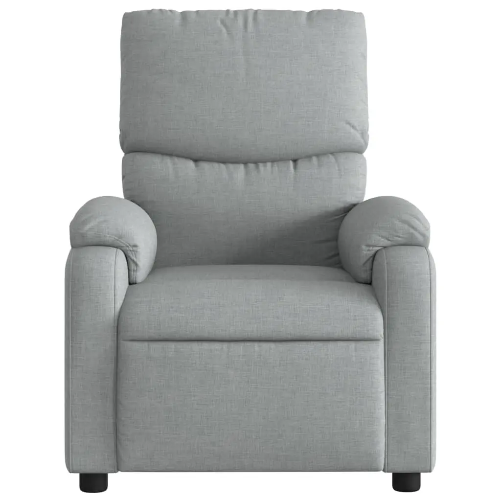 Electric Massage Recliner Chair Grey Fabric Armchair Vibration Relax Lounge