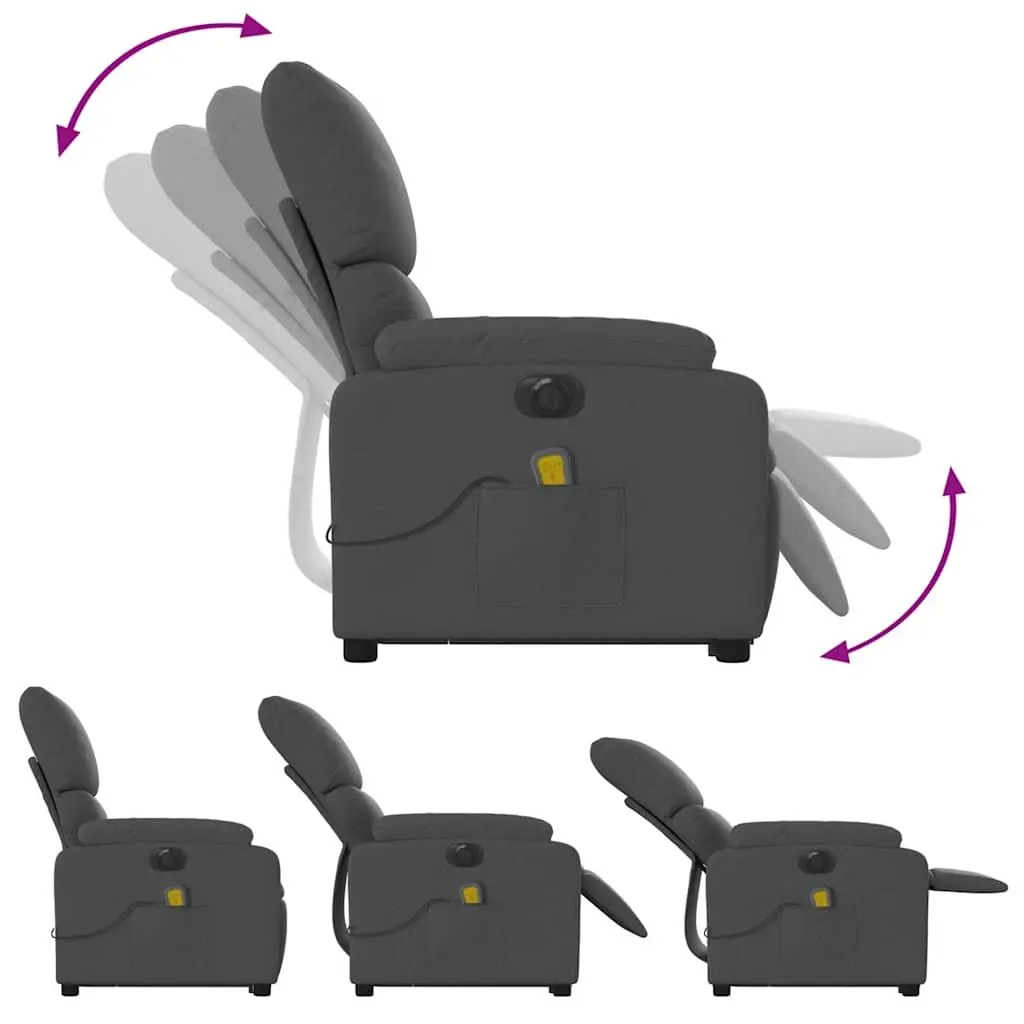 Electric Massage Recliner Chair Power Lift Electric Reclining Grey Fabric