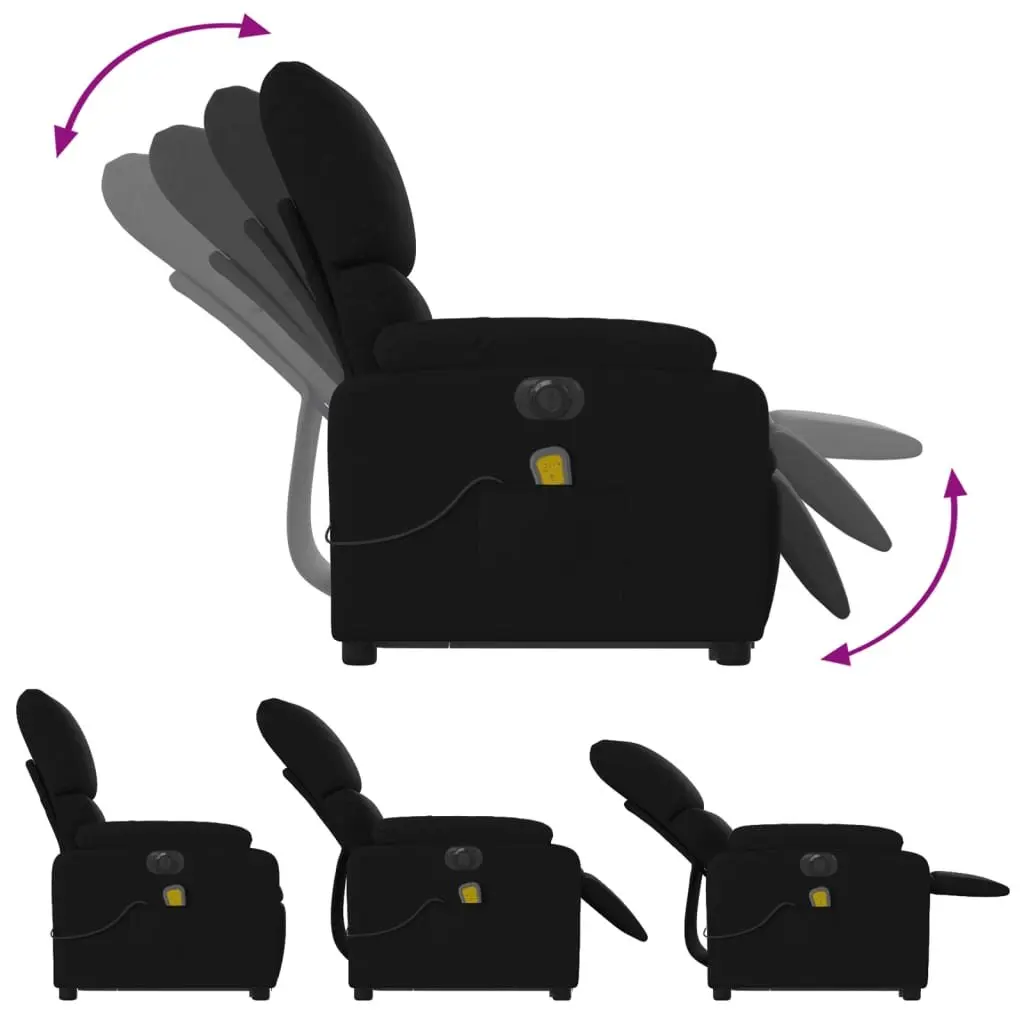 Electric Massage Recliner Chair Power Lift Function Black Fabric