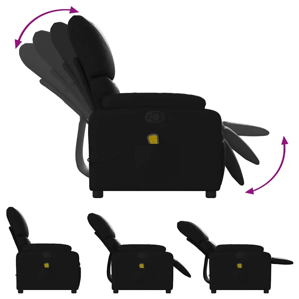 Massage Recliner Chair Manual Recline 6 Vibration Points Black Faux Leather
