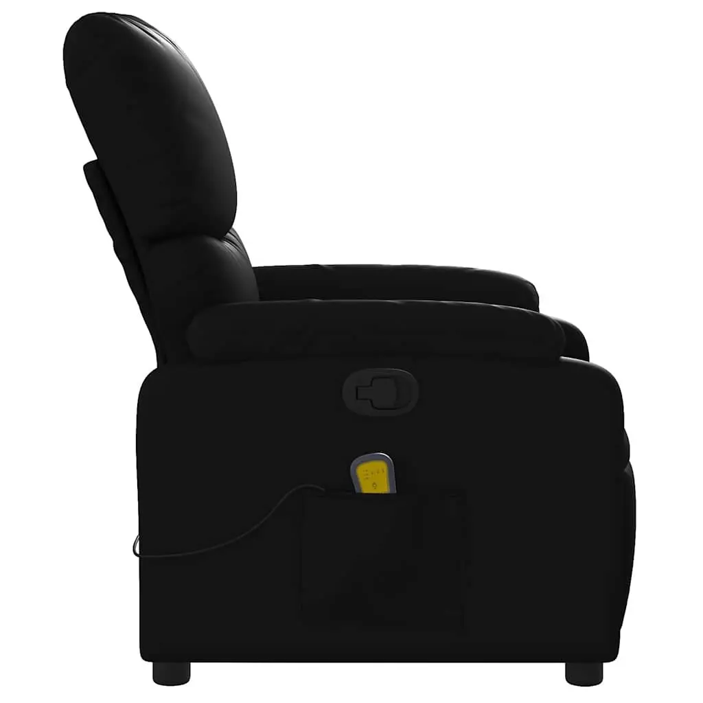 Massage Recliner Chair Manual Recline 6 Vibration Points Black Faux Leather
