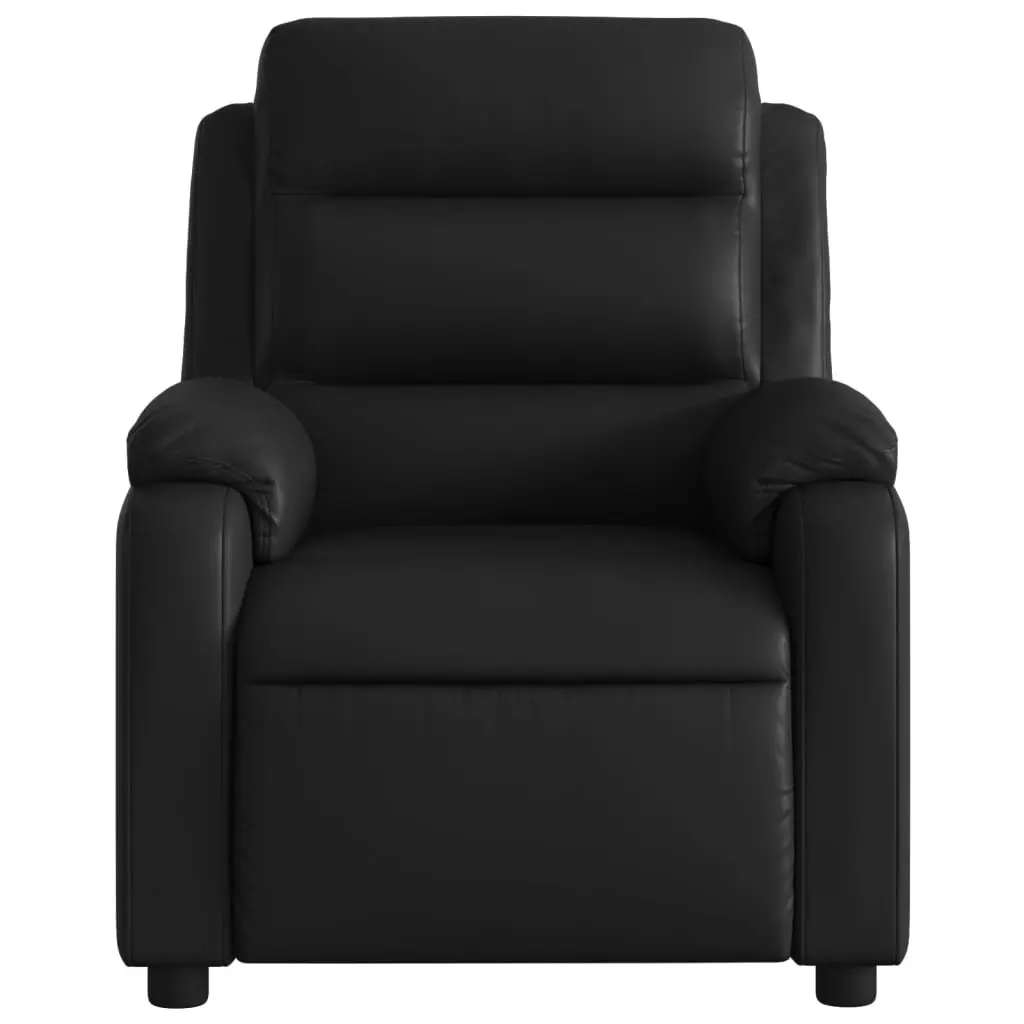 Massage Recliner Chair Manual Recline Vibration 135 Degrees Black Faux Leather