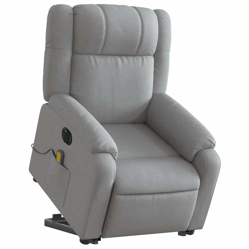 Electric Massage Chair Power Lift Recliner Grey Fabric