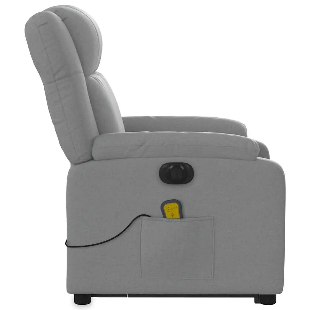 Electric Massage Chair Power Lift Recliner Grey Fabric
