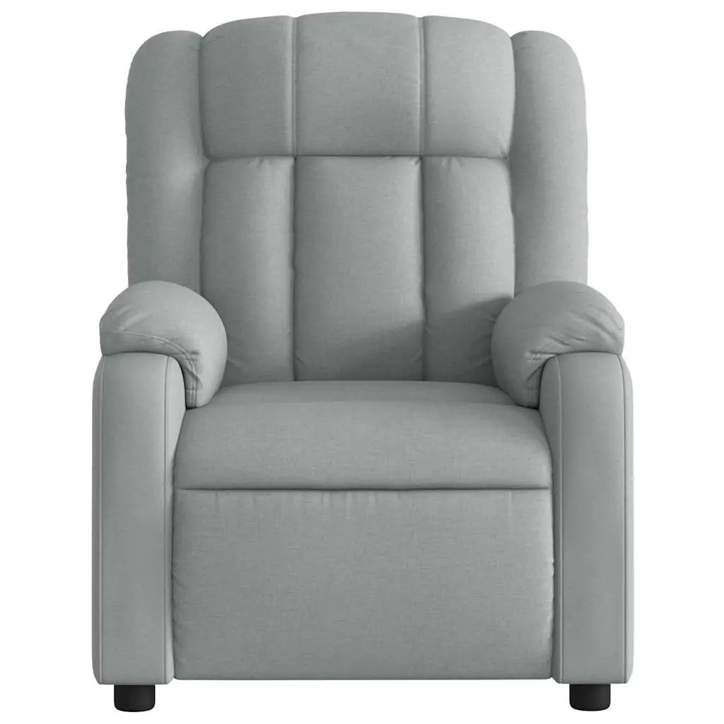 Electric Massage Recliner Chair Adjustable Footrest 135 Degrees Grey Fabric