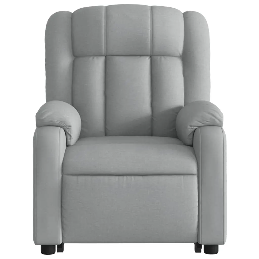 Electric Massage Recliner Chair Power Lift Function Grey Fabric