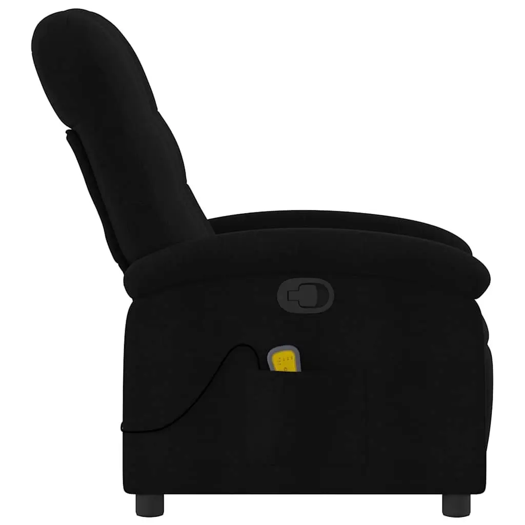 Massage Recliner Chair Manual Recline 135 Degrees Black Fabric
