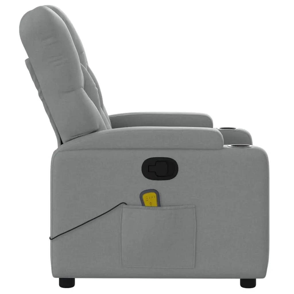 Massage Recliner Chair Manual Recline Vibration Grey Fabric
