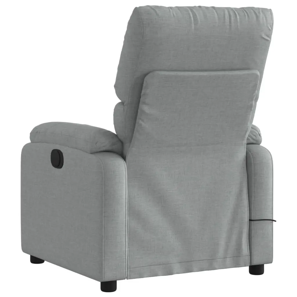 Massage Recliner Chair Grey Fabric Manual Recline Armchair Vibration Relaxation