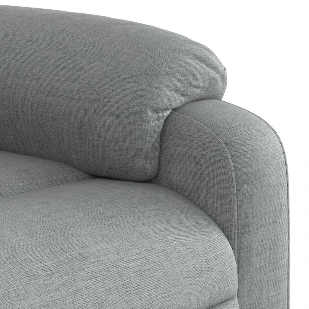 Massage Recliner Chair Grey Fabric Manual Recline Armchair Vibration Relaxation