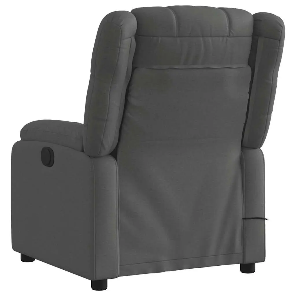 Massage Recliner Chair Manual Recline Vibration 6 Points Dark Grey Fabric