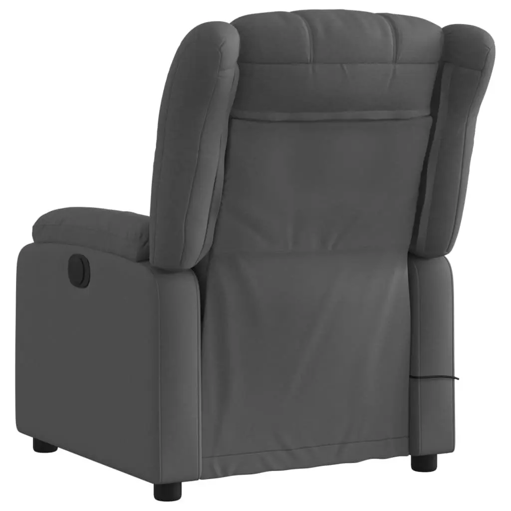 Massage Recliner Chair Manual Recline 135 Degrees 6 Vibration Points Grey Fabric
