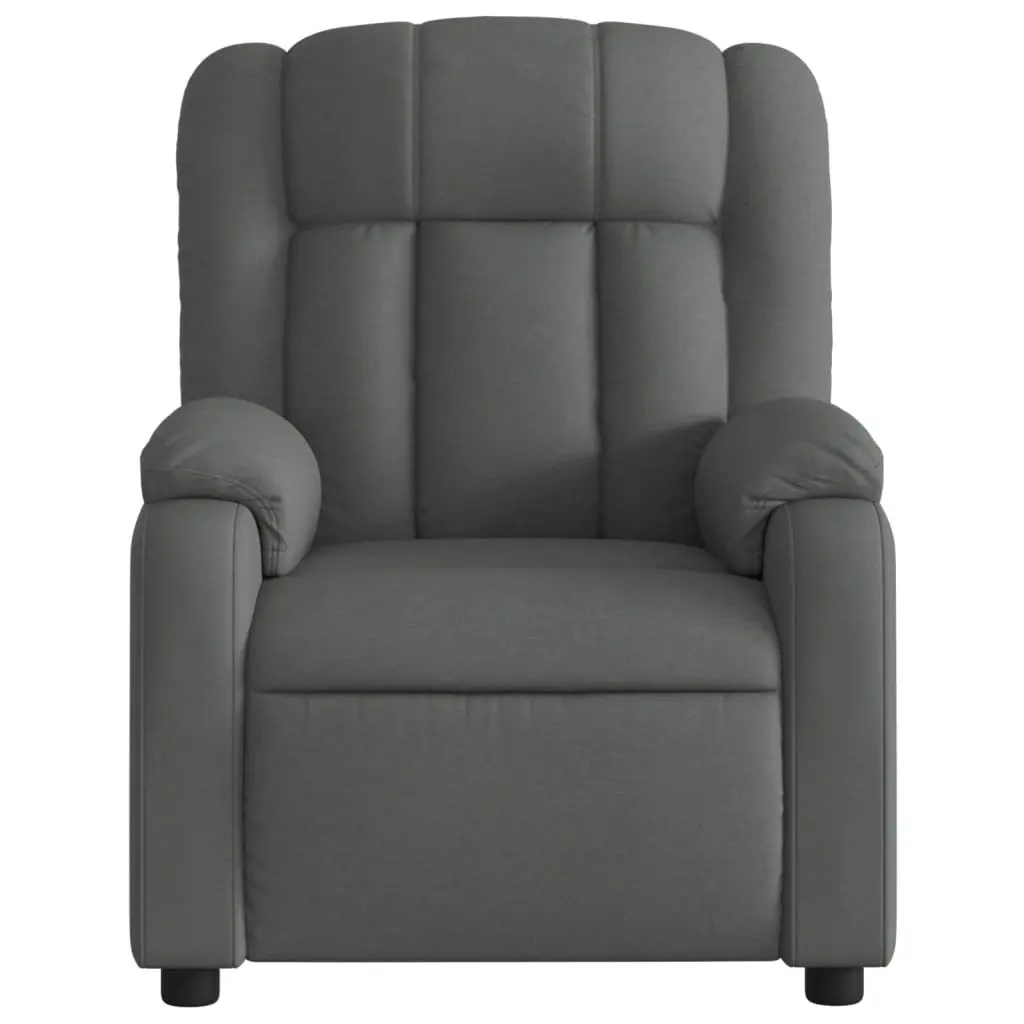 Massage Recliner Chair Manual Recline 135 Degrees 6 Vibration Points Grey Fabric