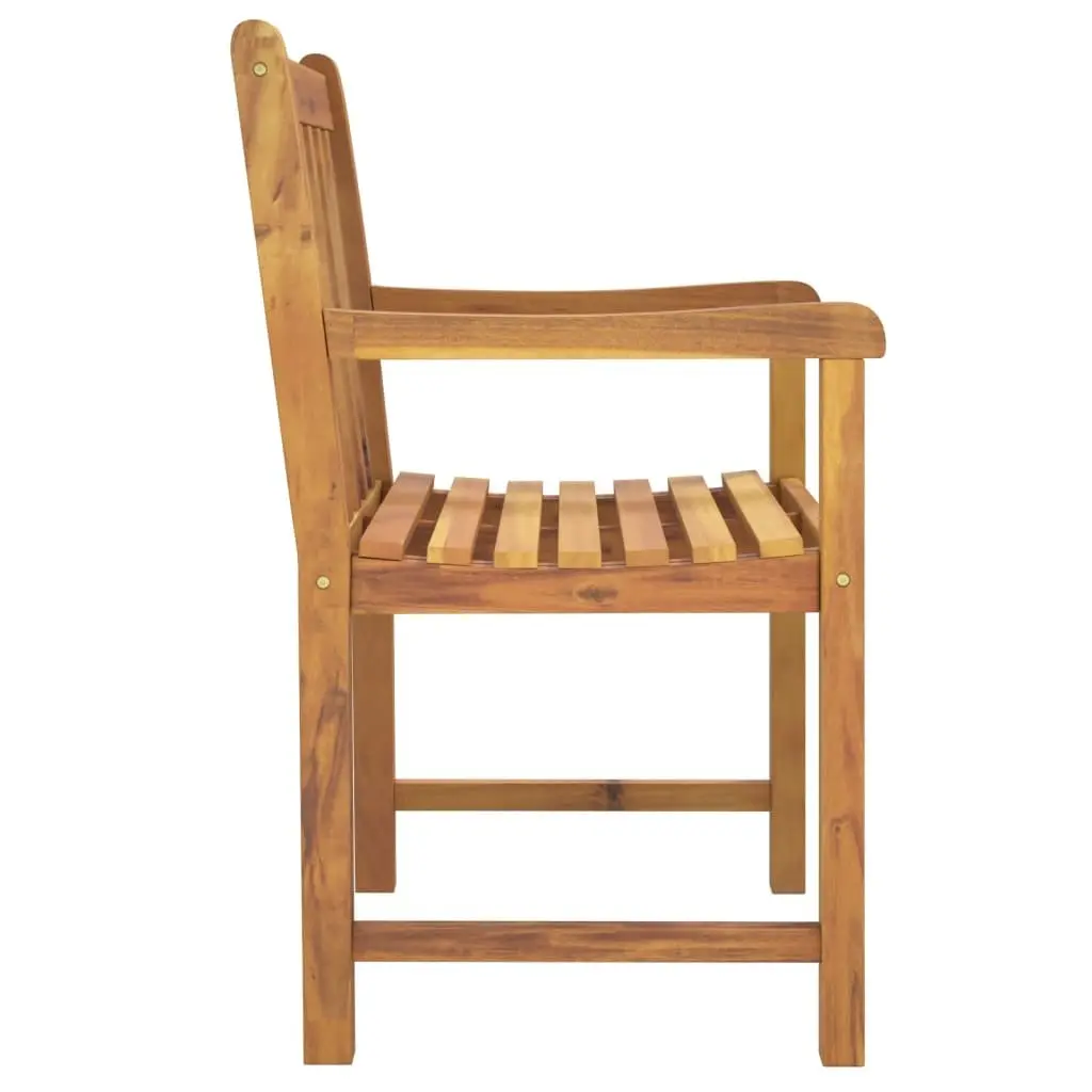 Outdoor Chairs Solid Acacia Wood 8 Piece Brown Garden Seating Patio Set