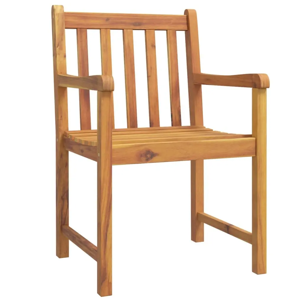 Garden Dining Set 5 Piece Outdoor Furniture Brown Solid Wood Acacia Chairs Table