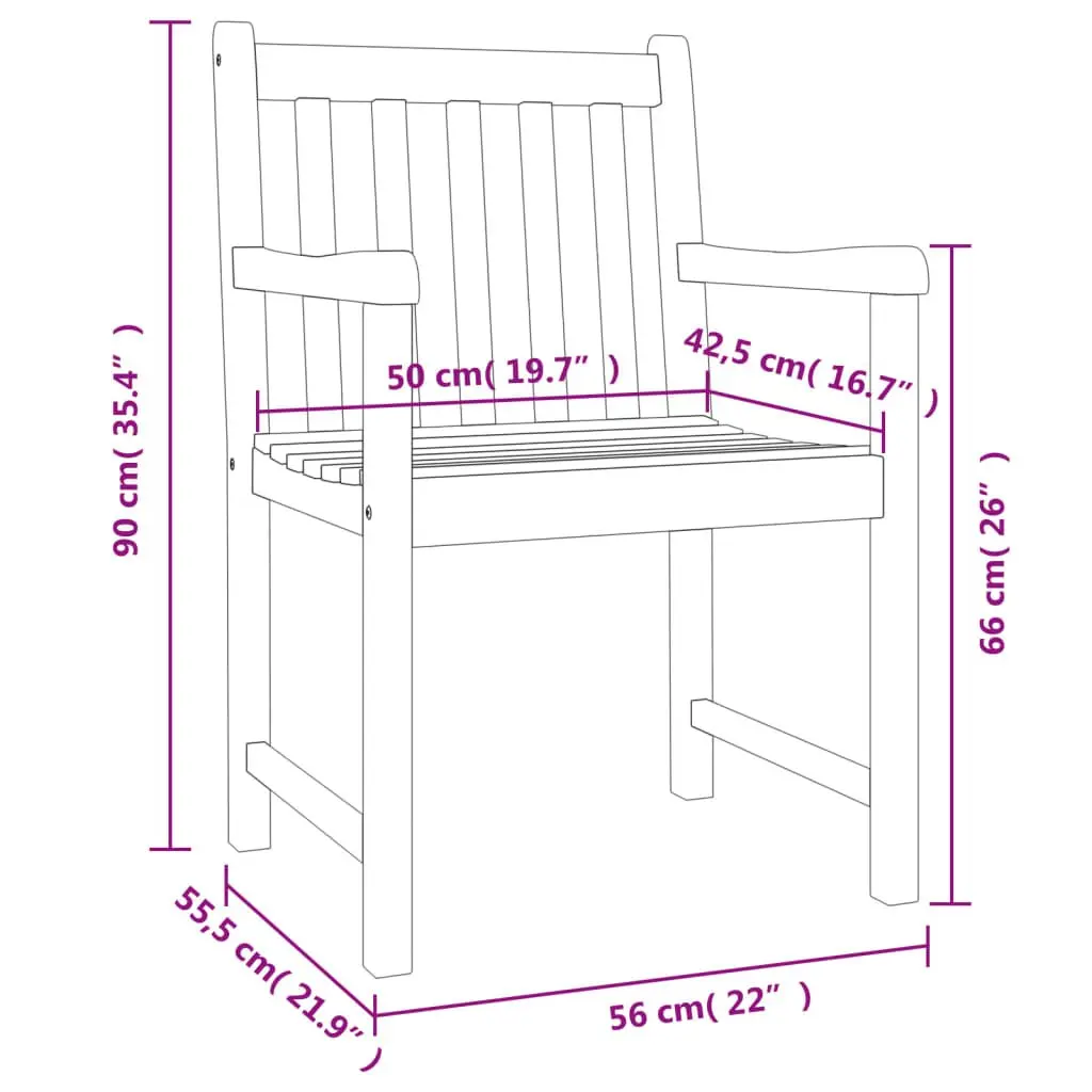 Garden Dining Set 5 Piece Outdoor Furniture Brown Solid Wood Acacia Chairs Table