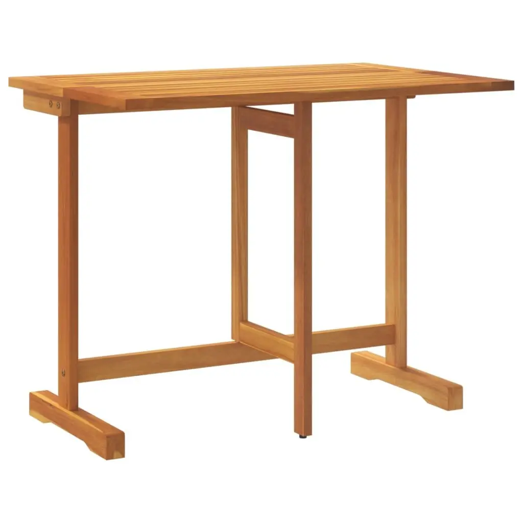 Folding Garden Dining Set 3 Piece Outdoor Bistro Table Chairs Solid Acacia Wood Brown