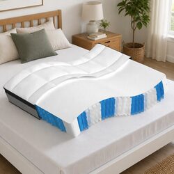 Pocket Spring Mattress Queen Size Medium Plus 152x203cm White Bed Sleep Support