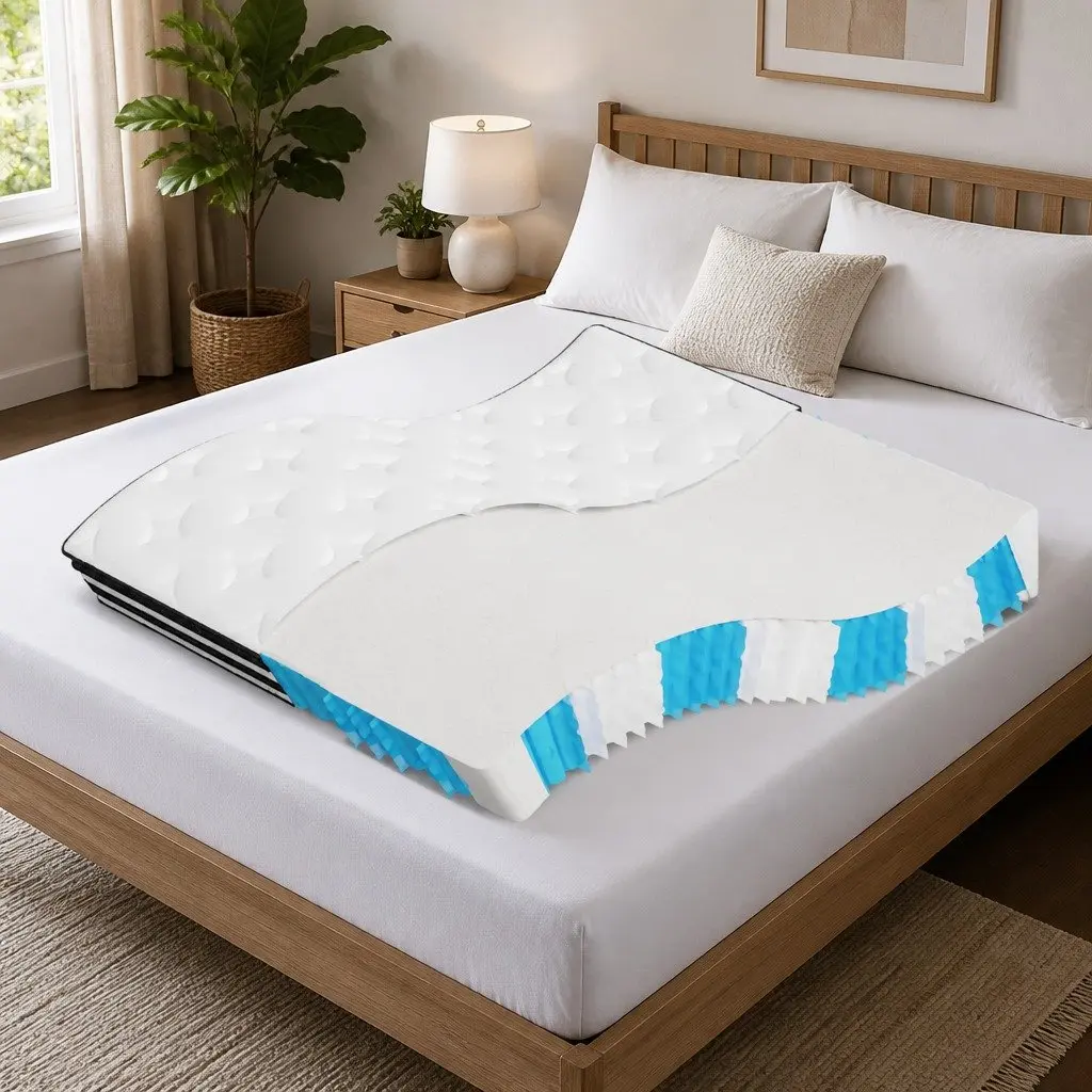 Pocket Spring Mattress Medium Firmness King Size 183x203cm 7 Zones Support White Fabric Cover