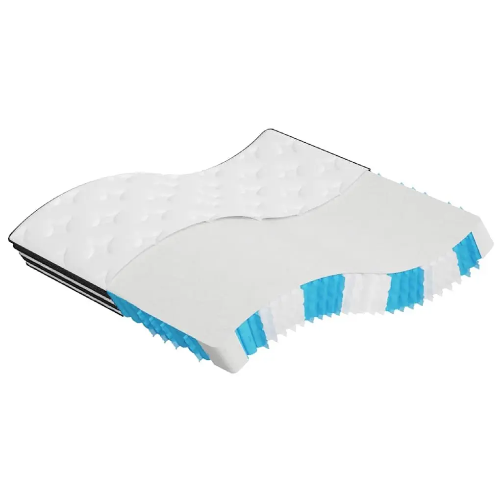 Pocket Spring Mattress Medium Firmness King Size 183x203cm 7 Zones Support White Fabric Cover