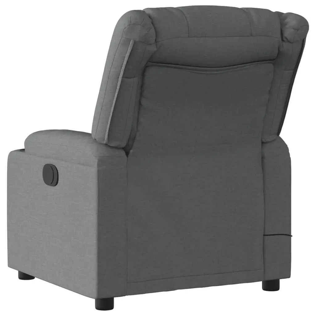 Massage Recliner Chair Manual Reclining Dark Grey Fabric with Cup Holders