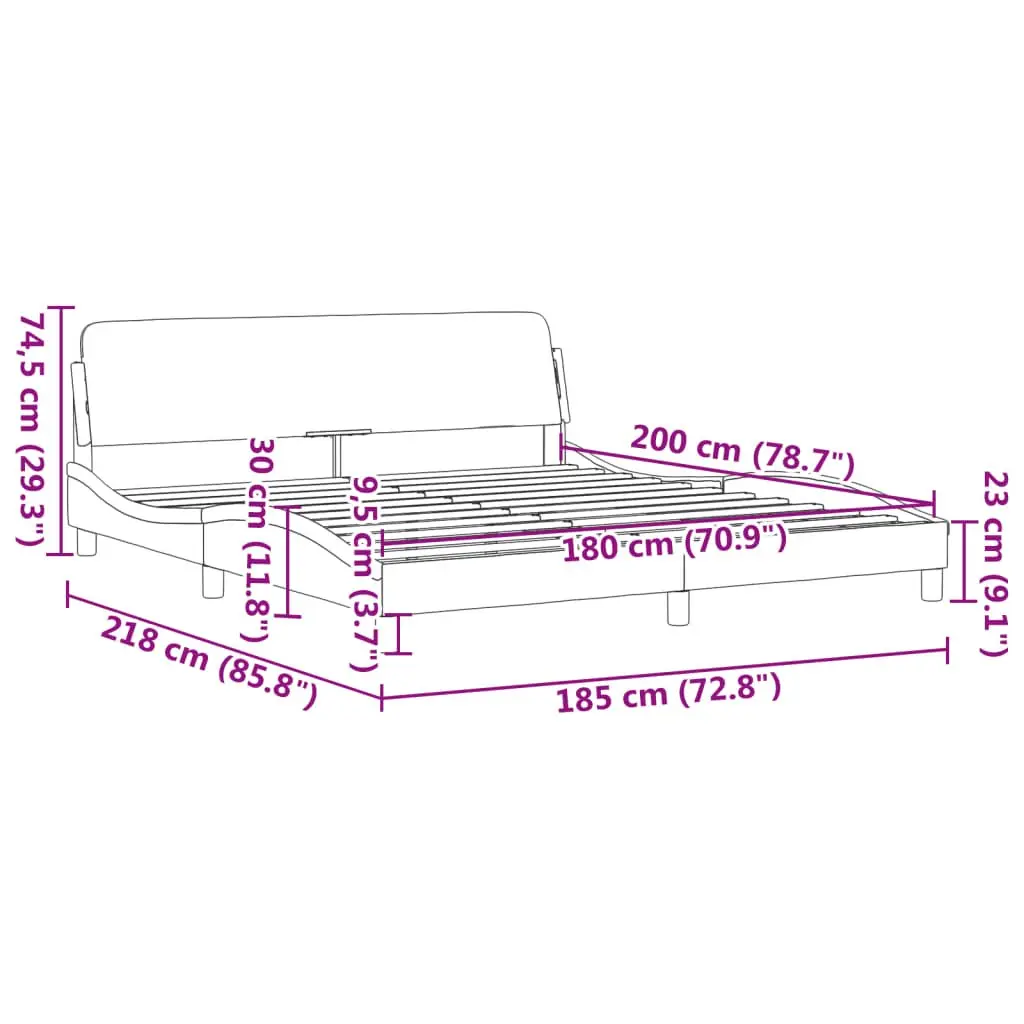 King Size Bed Frame Upholstered Black Velvet 180x200 cm