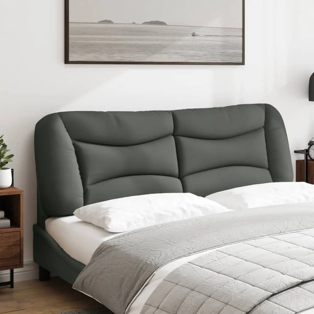 Headboard Cushion Grey Fabric Wall Mounted Bed Pillow 153cm
