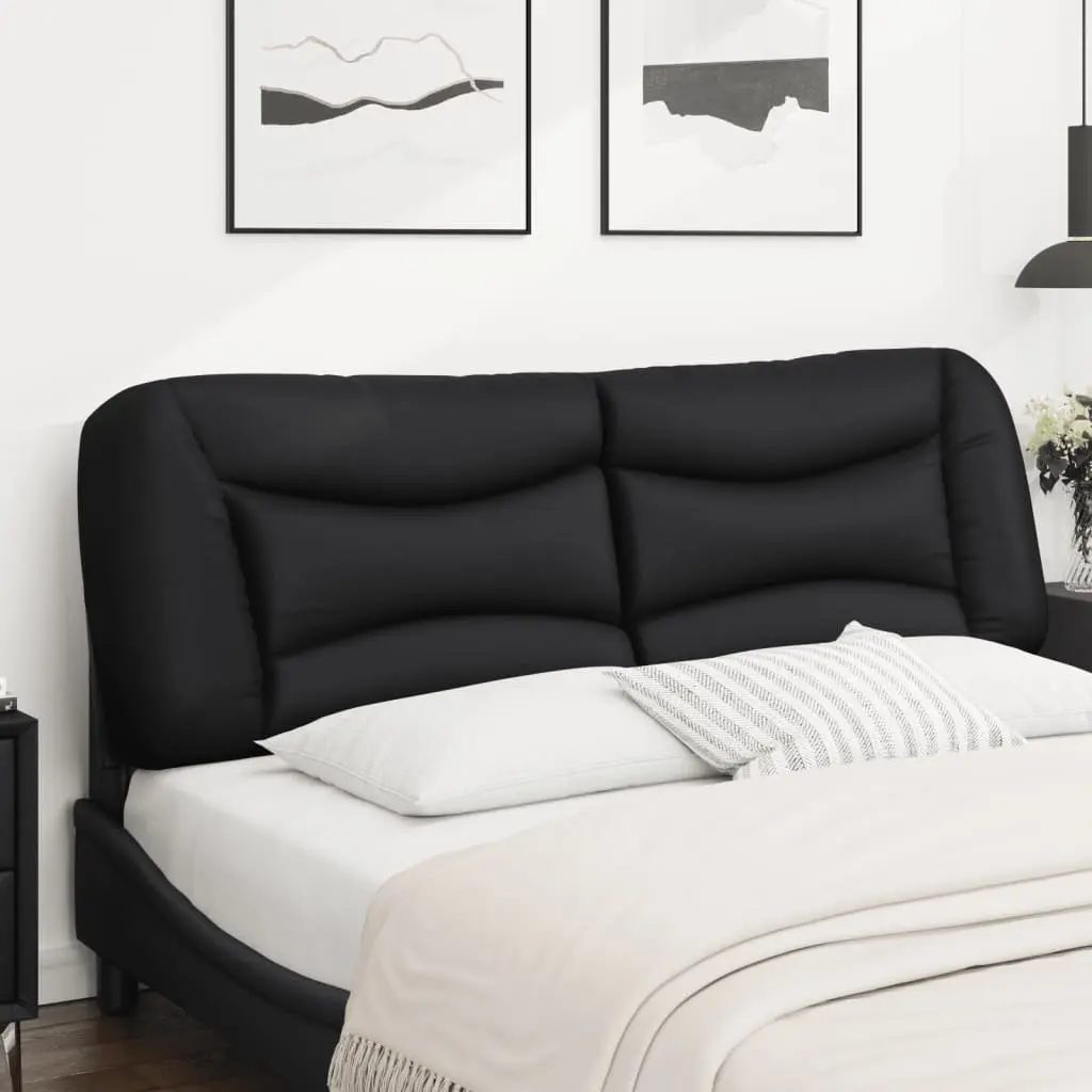Headboard Cushion Faux Leather Wall Mounted Bed Pillow 153cm Black