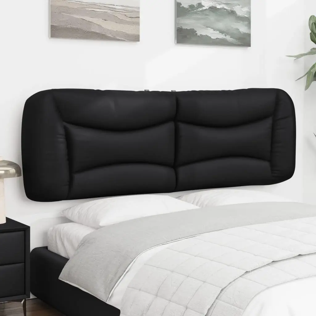 Headboard Cushion Faux Leather Wall Mounted Bed Pillow 153cm Black