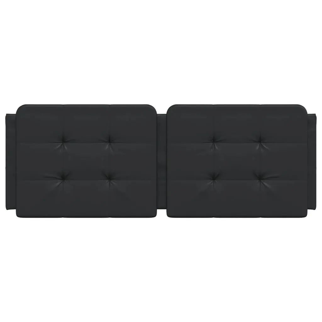 Headboard Cushion Faux Leather Wall Mounted Bed Pillow 137cm Black