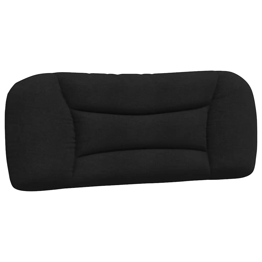 Bed Frame King Single Fabric Headboard Plywood Slats Black 107x203 cm