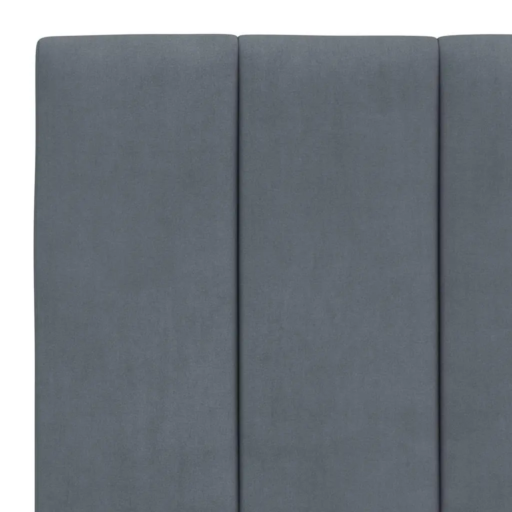 Bed Frame Grey Velvet 90x190 cm with Headboard Slatted Base