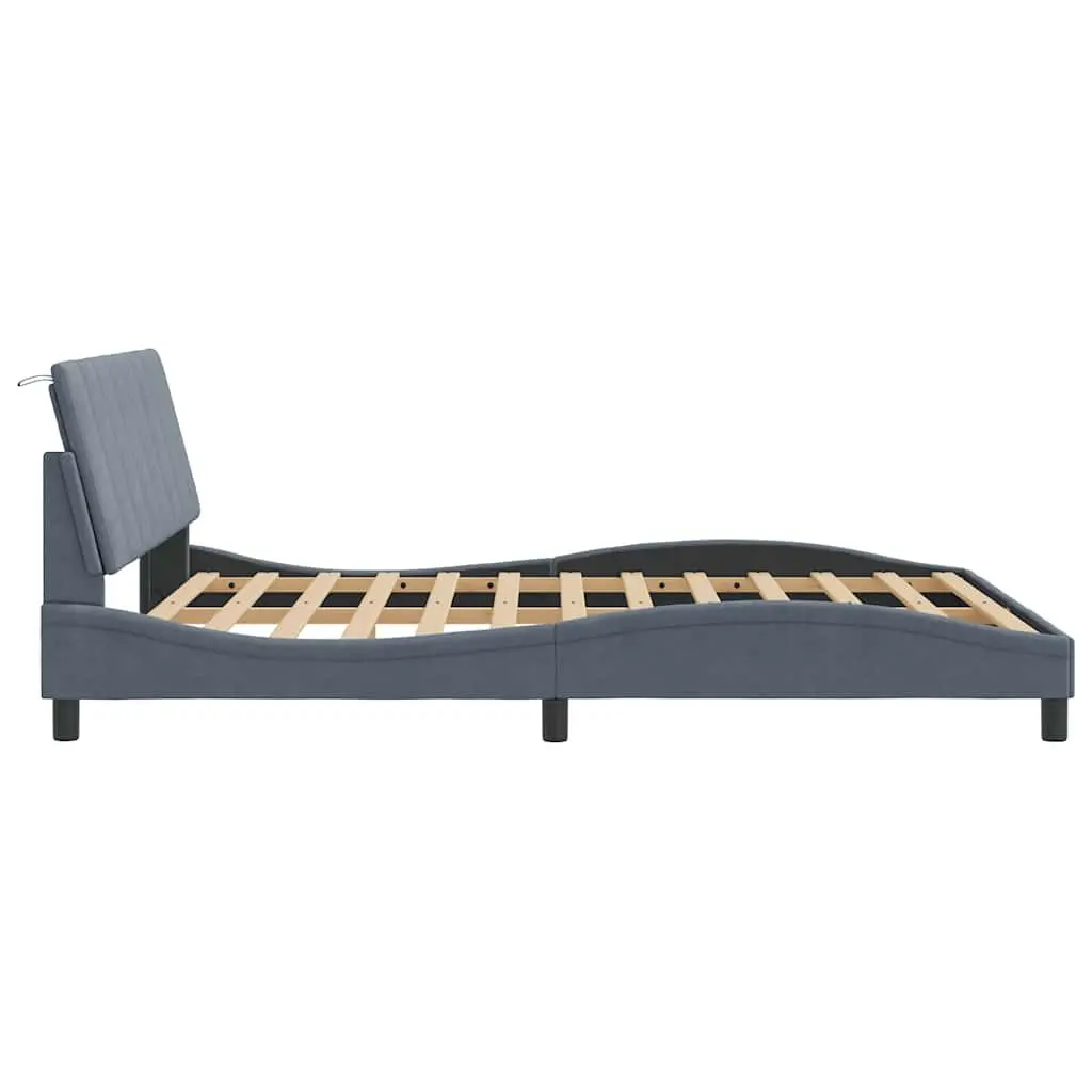 Queen Bed Frame with Headboard Velvet Upholstered Modern Bedroom Furniture