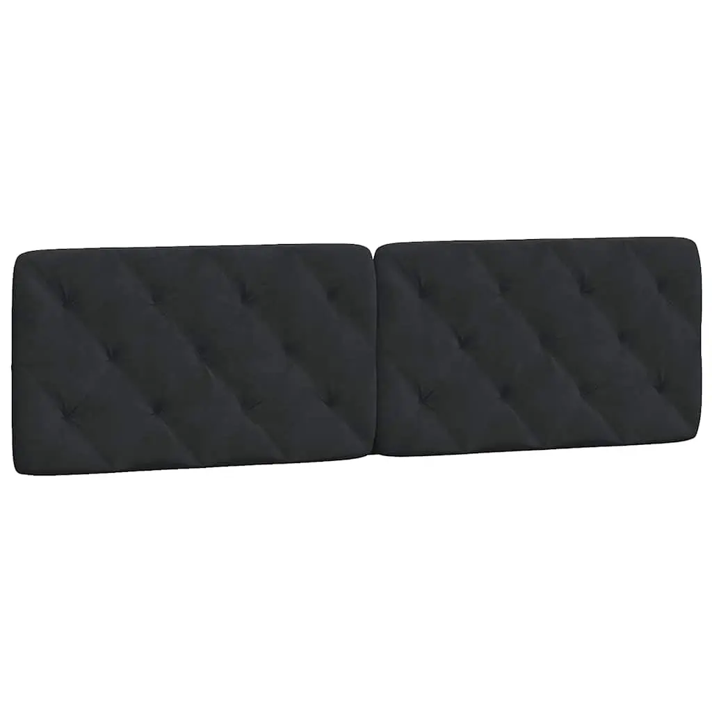 Bed Frame Velvet Upholstered 180x200 cm Black with Headboard