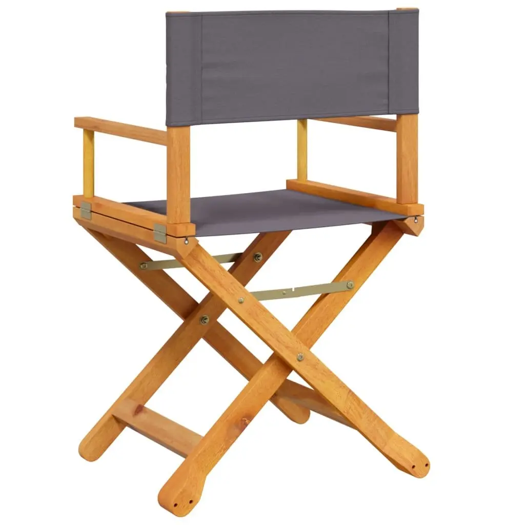 Folding Garden Chairs Set of 4 Grey Outdoor Seating Director Chair Camping