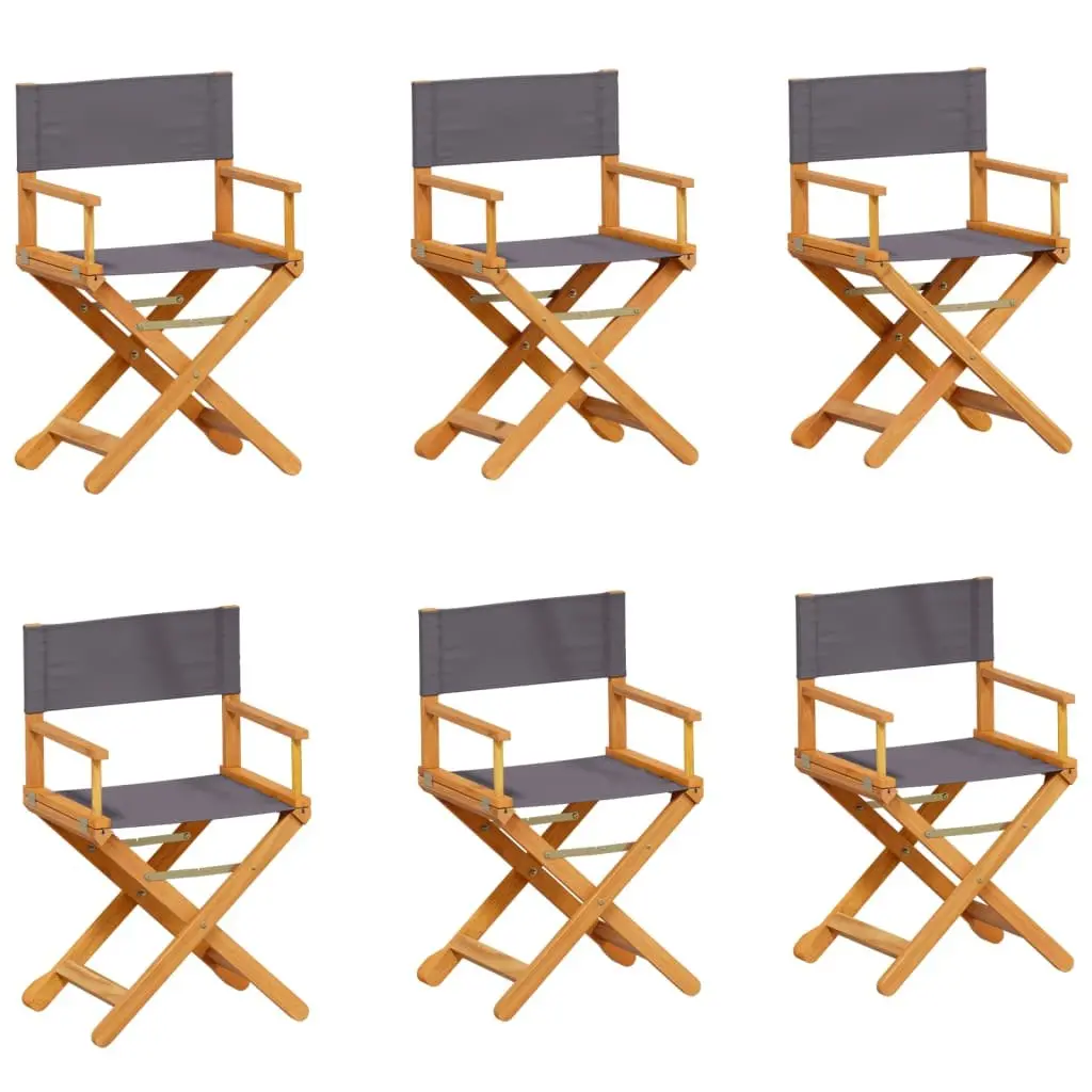 Outdoor Folding Garden Chairs Set Grey Fabric Portable Camping Seating