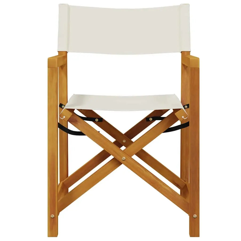 Outdoor Folding Garden Chairs Set of 8 Cream Fabric Director Camping Seating