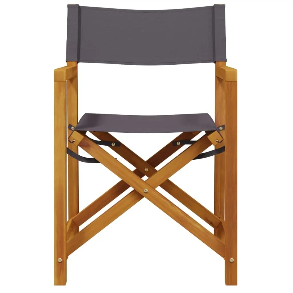 Outdoor Folding Garden Chairs Set of 8 Dark Grey Fabric Director Style Camping