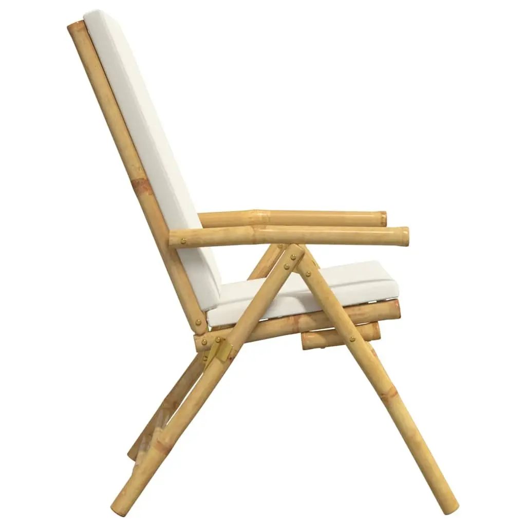 Folding Garden Reclining Chair Five-Position Adjustable Backrest Brown 4 Piece Set