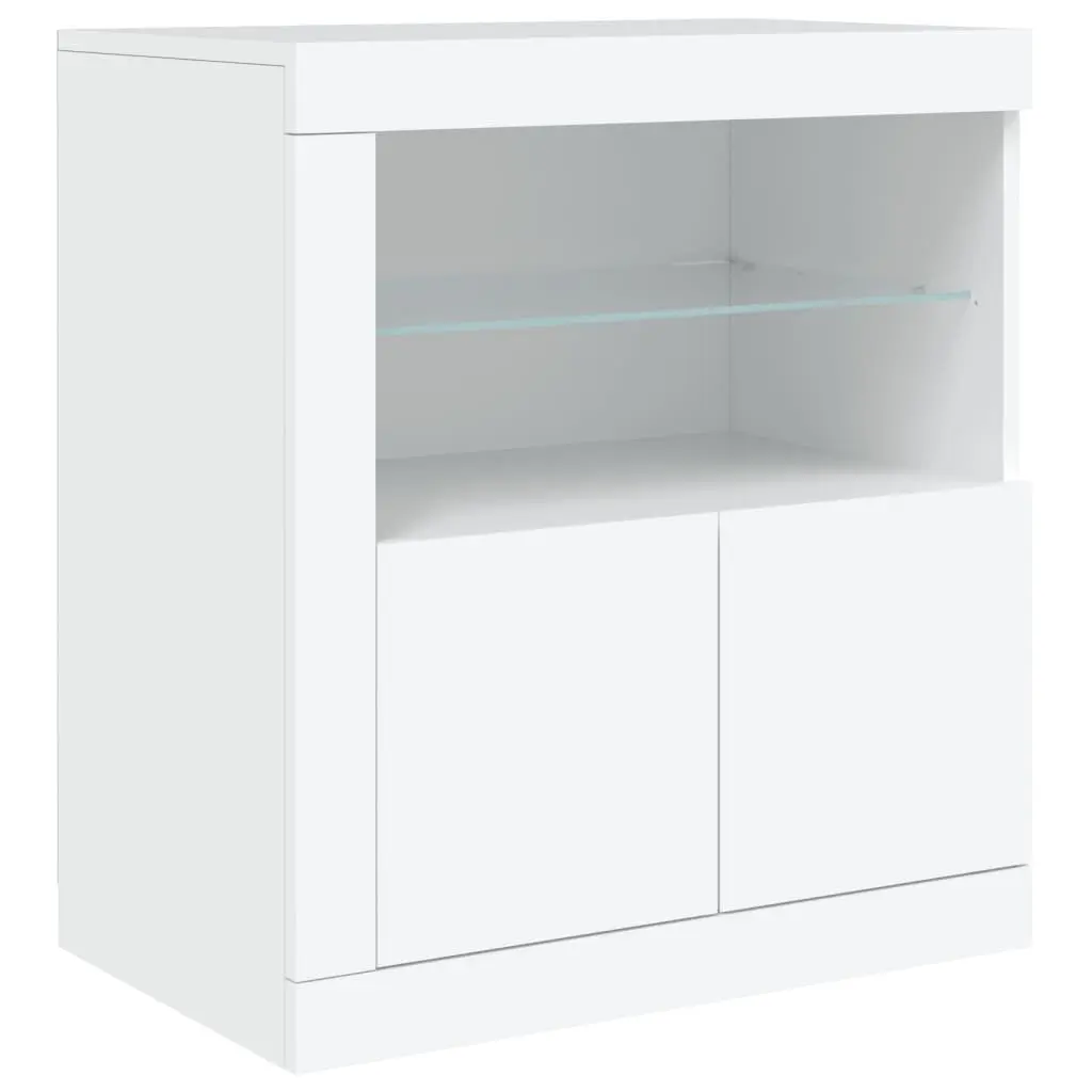 Sideboard with RGB LED Lights Modern Storage Cabinet 162x37x67cm White