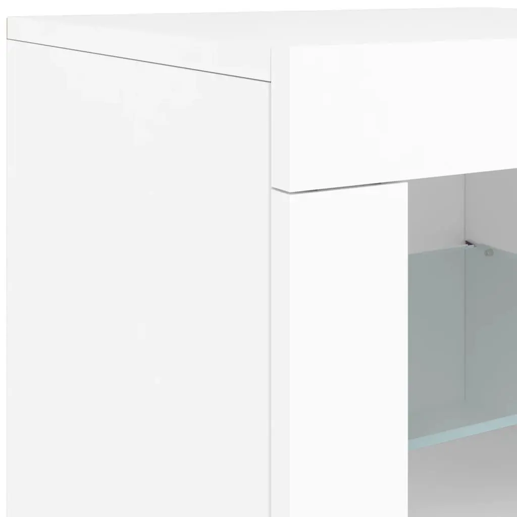 Sideboard with RGB LED Lights Modern Storage Cabinet 162x37x67cm White