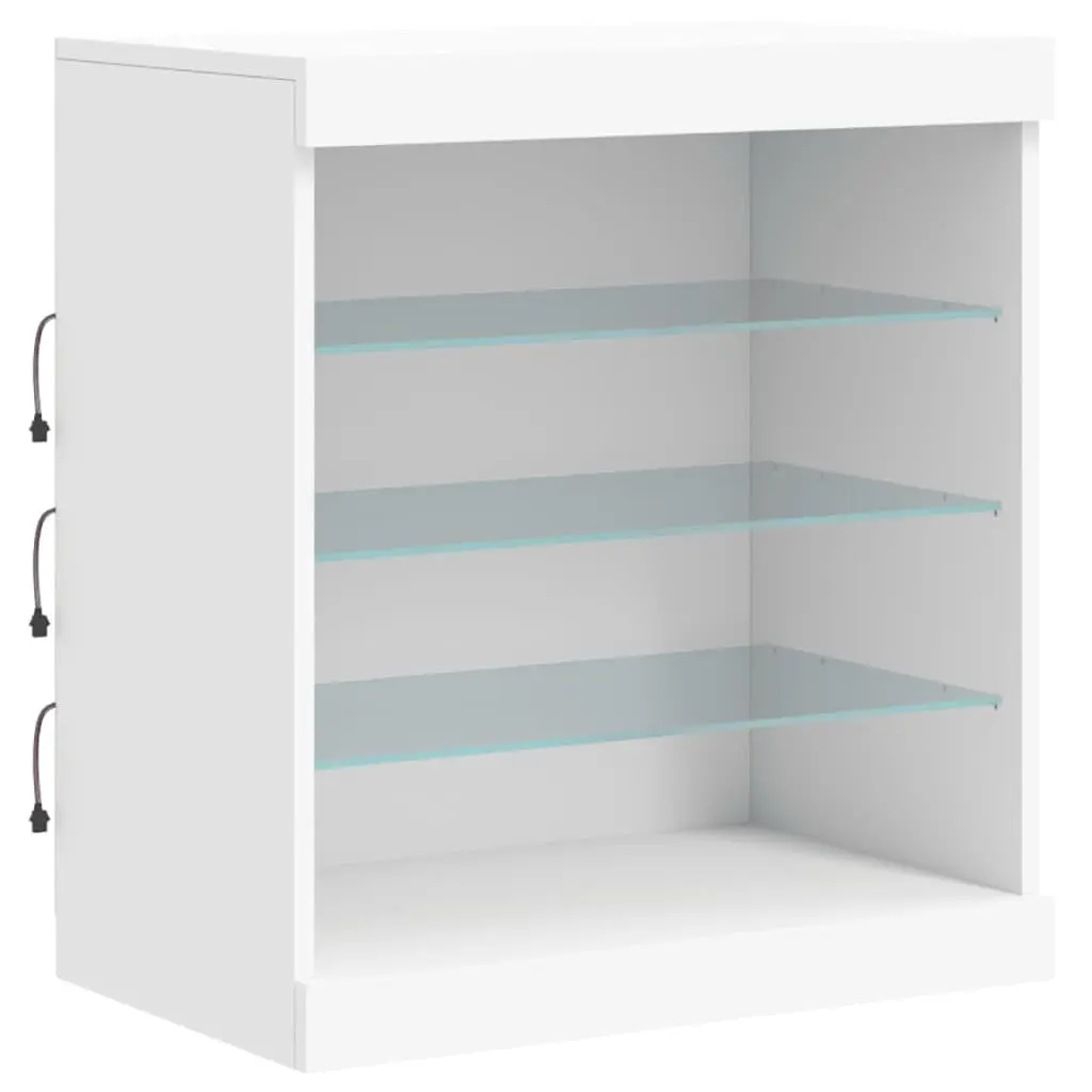 Sideboard Modern Storage Cabinet with RGB LED Lights White 142.5 x 37 x 67 cm