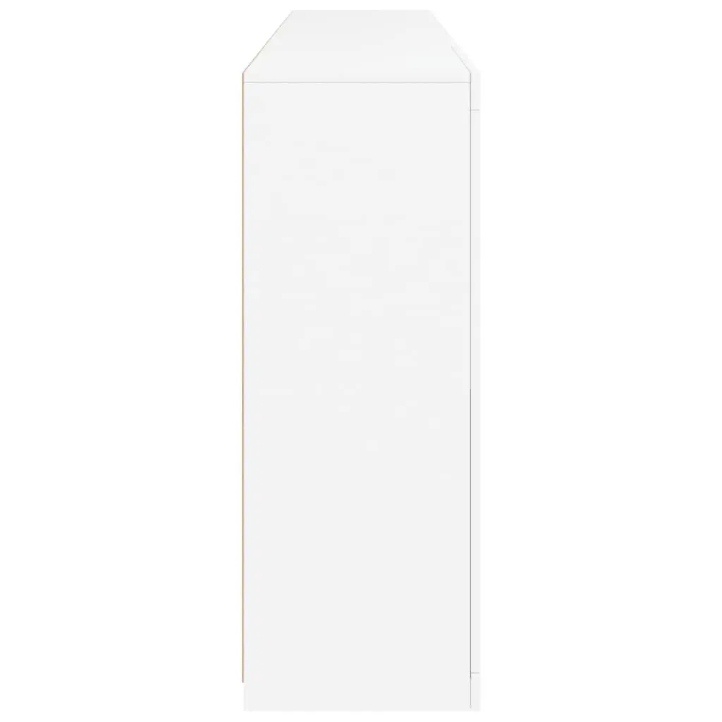 Sideboard Cabinet with RGB LED Lights Modern White Engineered Wood Storage
