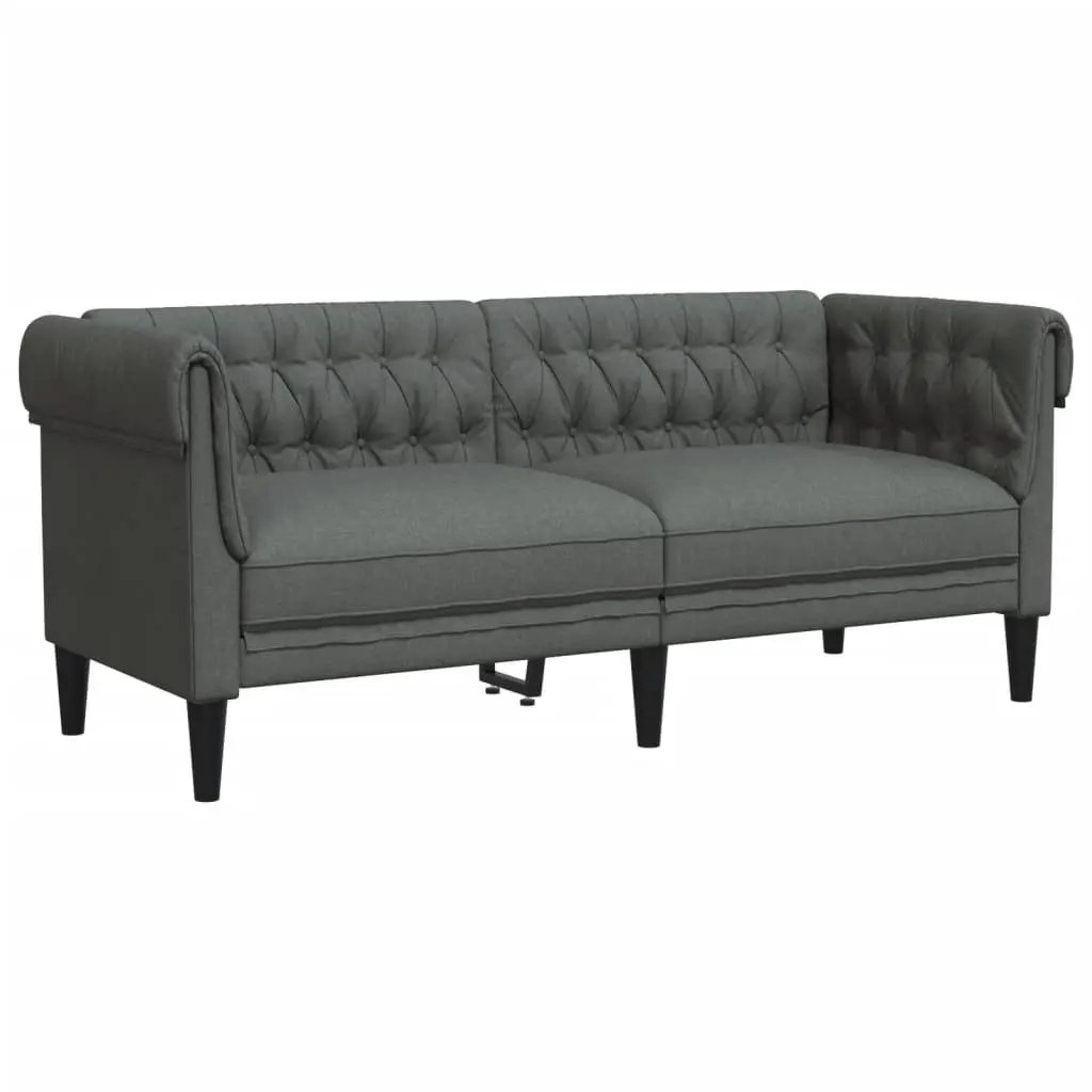 2 Piece Sofa Set Grey Fabric Living Room Seating Modern Design Comfortable