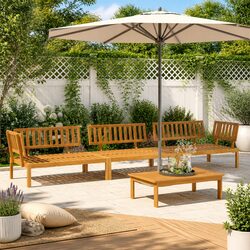 4 Piece Garden Pallet Sofa Set Outdoor Sectional Solid Acacia Wood Brown