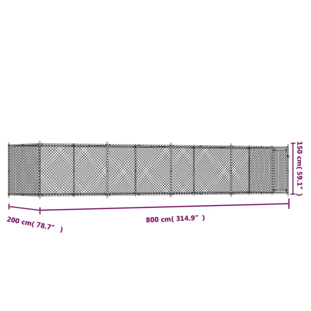 Dog Cage Outdoor Kennel Pen Galvanised Steel Mesh Grey