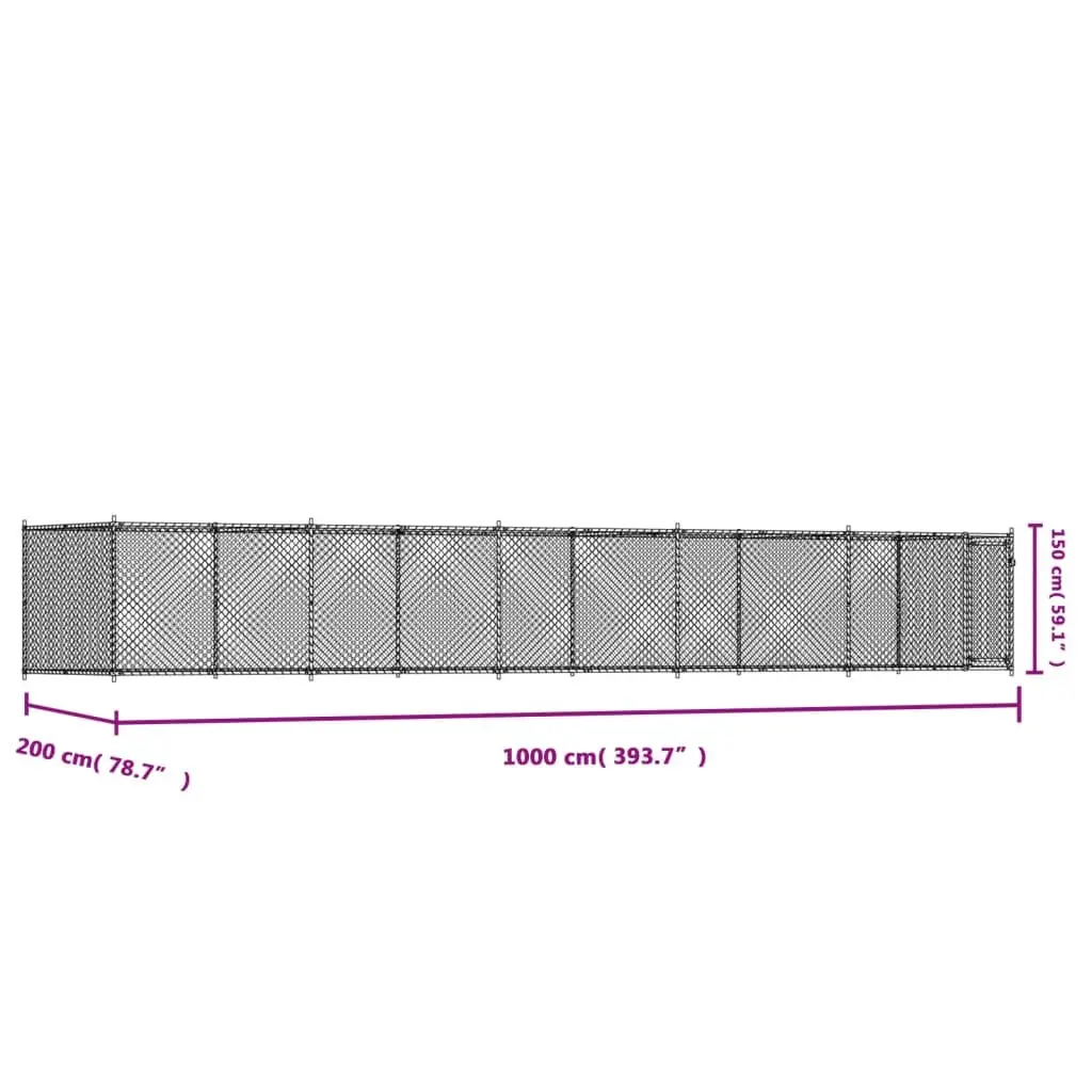 Dog Cage Galvanised Steel Outdoor Exercise Training Grey